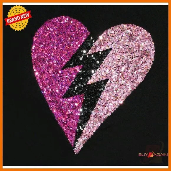 Off Shoulder Metallic Shiny Sweatshirt Long Sleeve Loose Fit Party Top - Picture 3 of 6